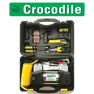 crocodile 4 in 1 Kit - Air Compressor, Tyre Inflator Pump, Tool Set , LED Light